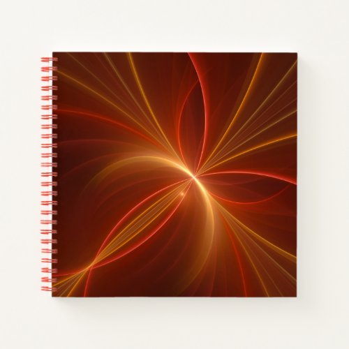 Mystical Abstract Fractal Art Modern Warm Colors Notebook