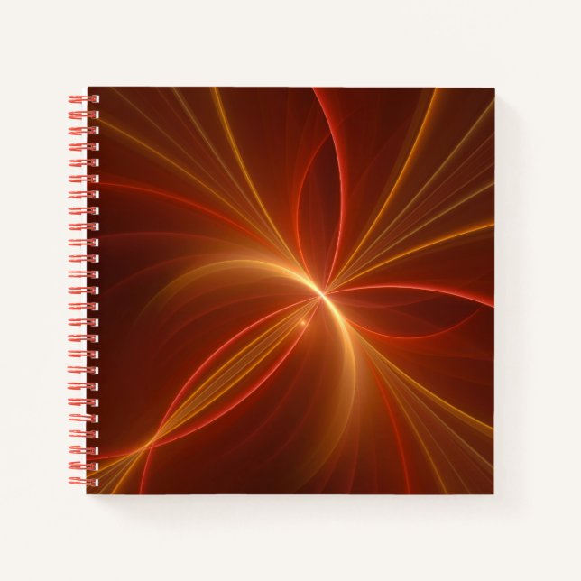 Mystical Abstract Fractal Art Modern Warm Colors Notebook (Front)