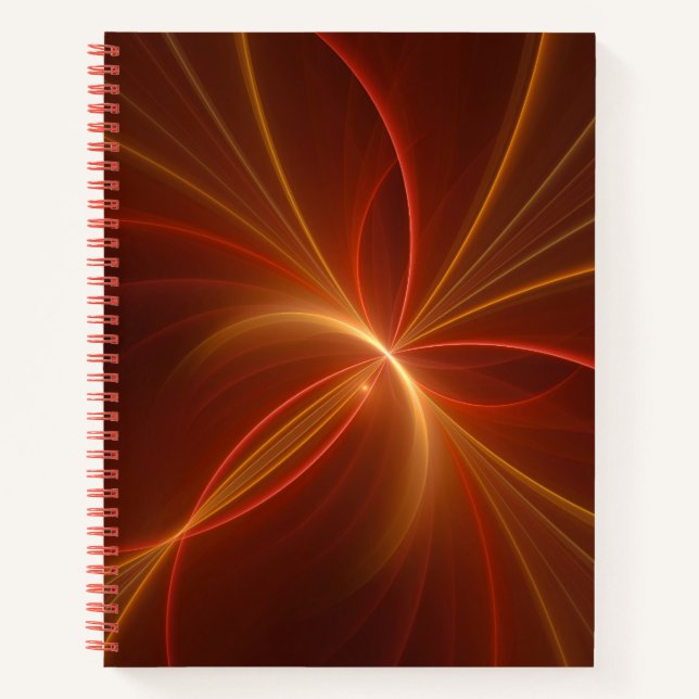 Mystical Abstract Fractal Art Modern Warm Colors Notebook (Front)