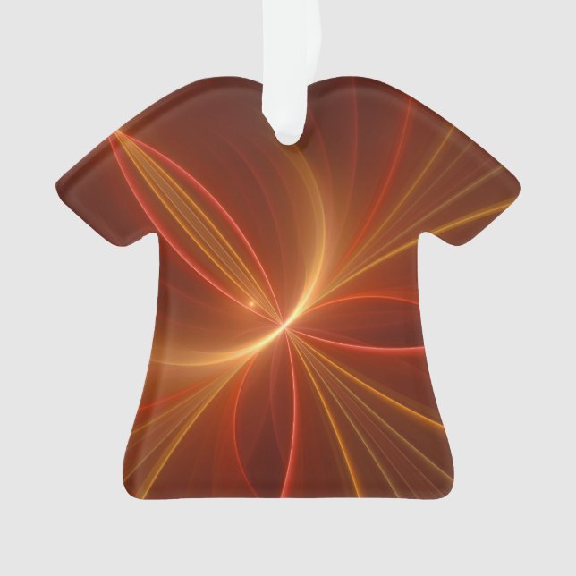 Mystical Abstract Fractal Art Modern Warm Colors Ornament (Front)