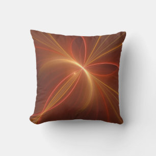 Mystical Abstract Fractal Art Modern Warm Colors Outdoor Pillow