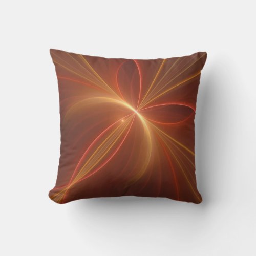 Mystical Abstract Fractal Art Modern Warm Colors Outdoor Pillow