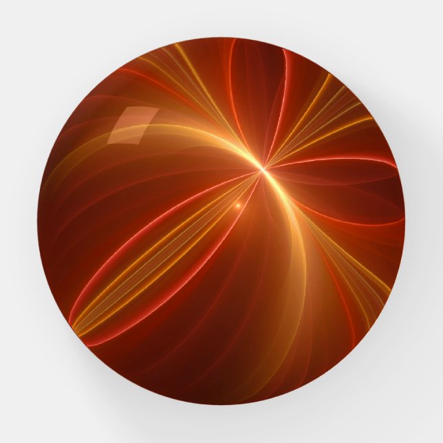 Mystical Abstract Fractal Art Modern Warm Colors Paperweight (Front)