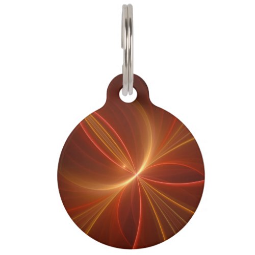 Mystical Abstract Fractal Art Modern Warm Colors Pet ID Tag