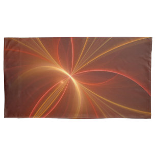 Mystical Abstract Fractal Art Modern Warm Colors Pillow Case
