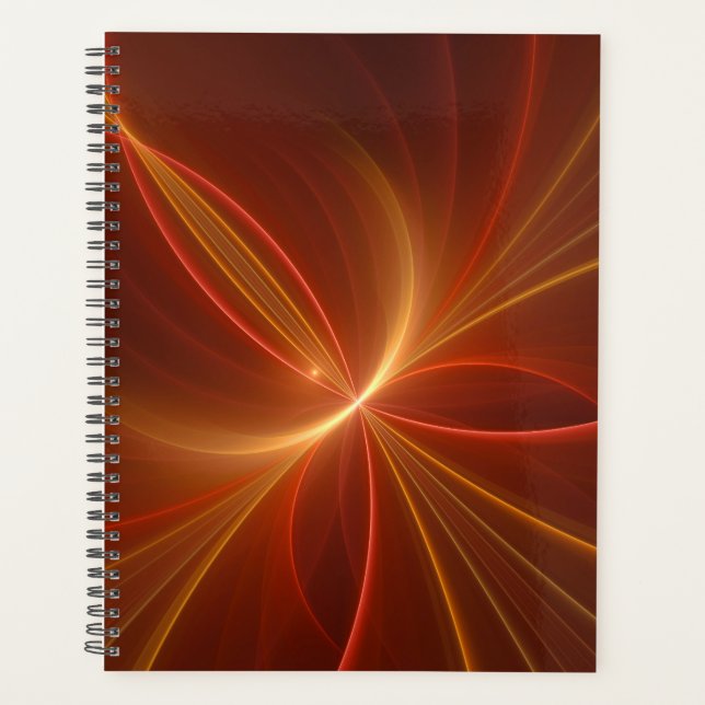 Mystical Abstract Fractal Art Modern Warm Colors Planner (Front)
