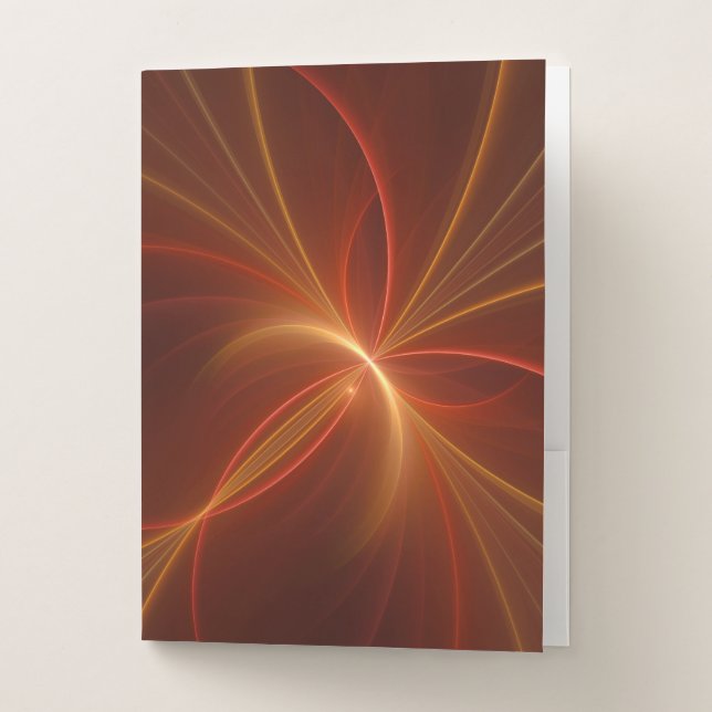 Mystical Abstract Fractal Art Modern Warm Colors Pocket Folder (Front)
