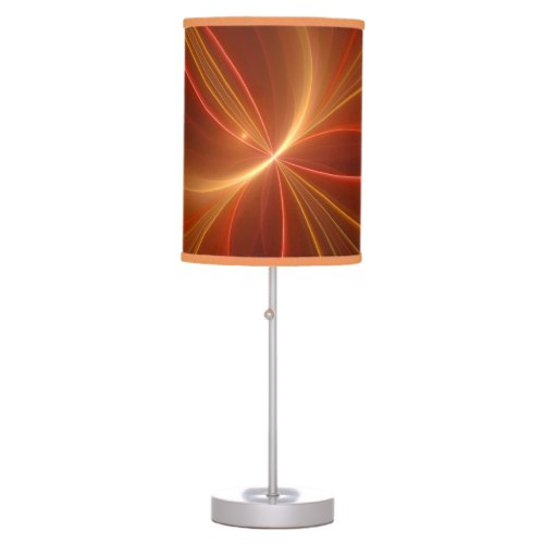 Mystical Abstract Fractal Art Modern Warm Colors Table Lamp