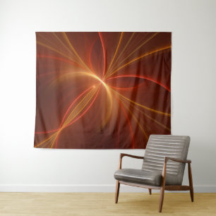Mystical Abstract Fractal Art Modern Warm Colors Tapestry