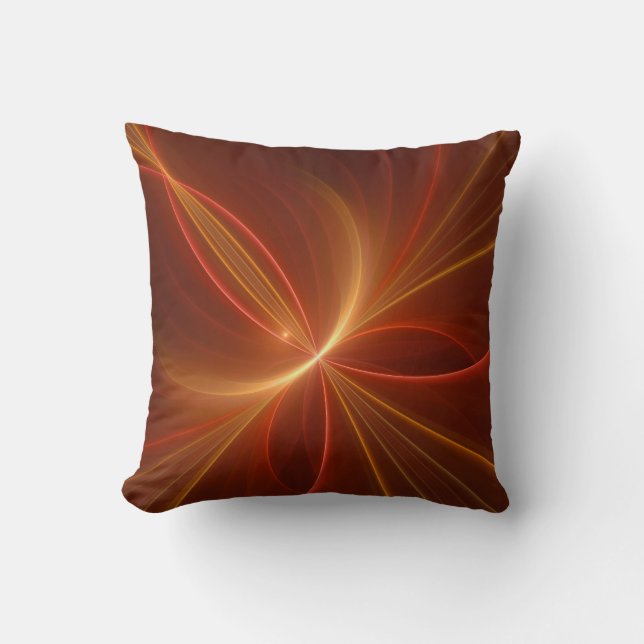 Mystical Abstract Fractal Art Modern Warm Colors Throw Pillow (Front)