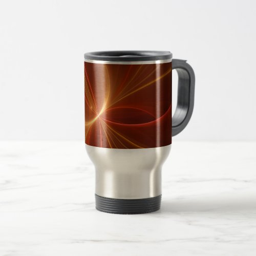 Mystical Abstract Fractal Art Modern Warm Colors Travel Mug