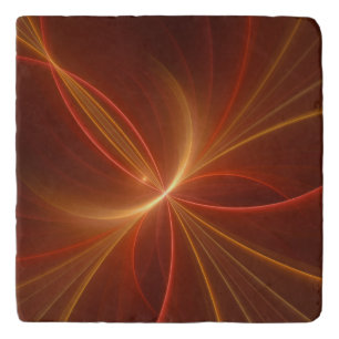 Mystical Abstract Fractal Art Modern Warm Colors Trivet