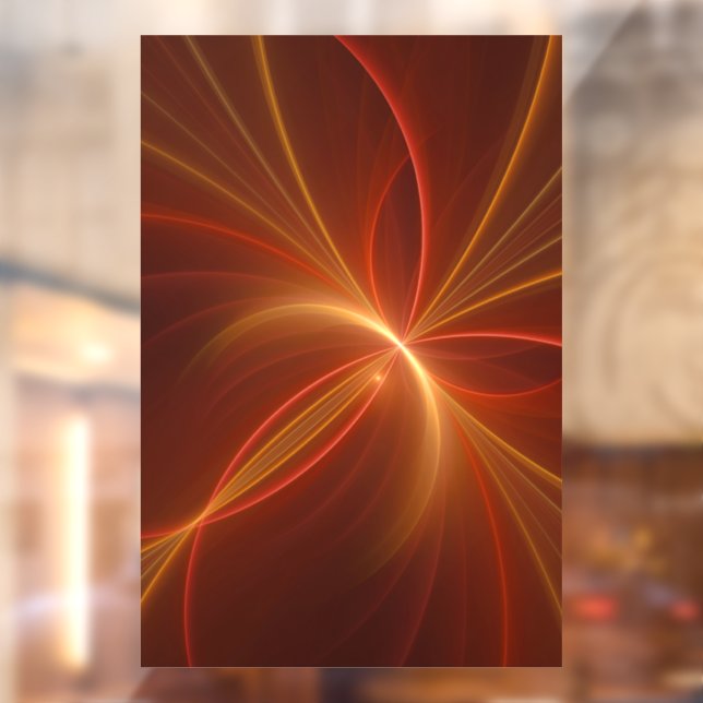 Mystical Abstract Fractal Art Modern Warm Colors Window Cling (Sheet 2)