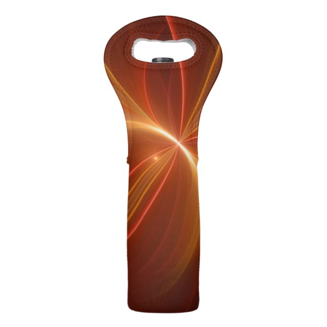 Mystical Abstract Fractal Art Modern Warm Colors Wine Bag (Front)