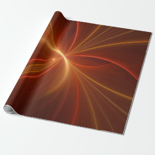 Mystical Abstract Fractal Art Modern Warm Colors Wrapping Paper