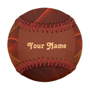 Mystical Abstract Fractal Modern Warm Colors Name Baseball