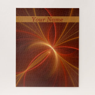 Mystical Abstract Fractal Modern Warm Colors Name Jigsaw Puzzle