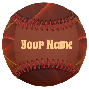 Mystical Abstract Fractal Modern Warm Colors Name Softball