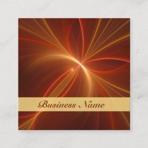 Mystical Abstract Fractal Modern Warm Colors Name Square Business Card