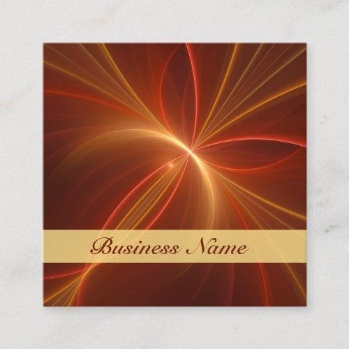 Mystical Abstract Fractal Modern Warm Colors Name Square Business Card