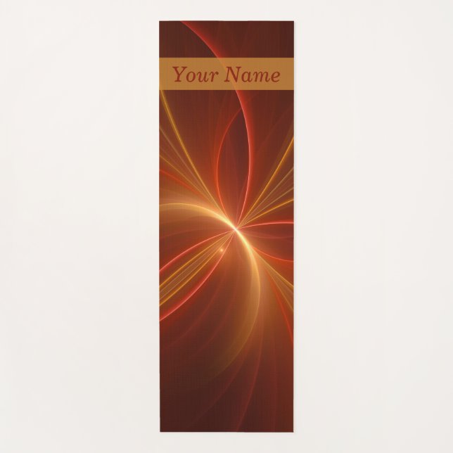 Mystical Abstract Fractal Modern Warm Colors Name Yoga Mat (Front)
