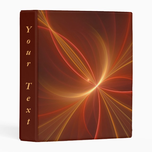 Mystical Abstract Fractal Modern Warm Colors Text Mini Binder (Front/Spine)