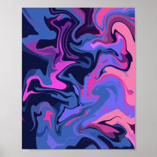 Mystical Abstract in Shades of Blue and Pink  Poster