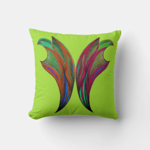 Mystical Abstract Love birds Throw Pillow