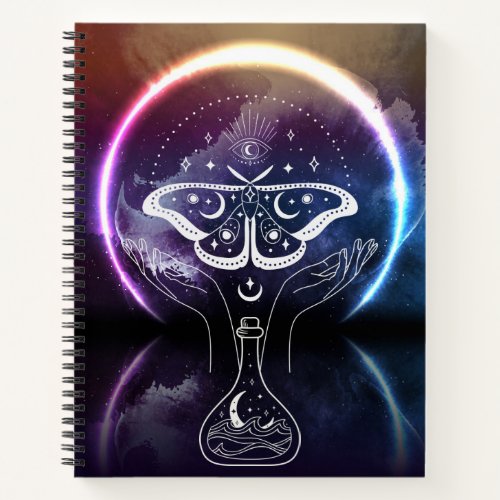 Mystical Alchemical Moon Moth Notebook