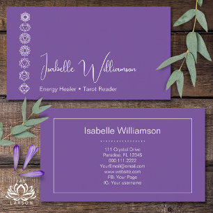 Mystical Amethyst Chakras Reiki Meditation Yoga Business Card