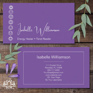 Mystical Amethyst Chakras Reiki Meditation Yoga Business Card