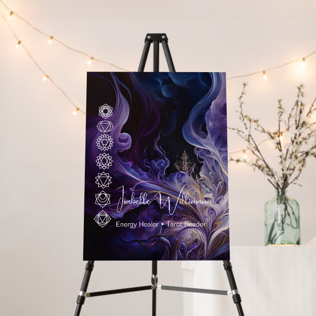 Mystical Amethyst Chakras Reiki Meditation Yoga  Foam Board (In Situ (Stand))