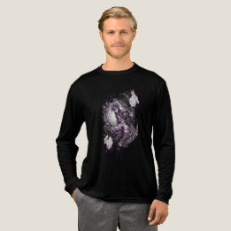 Mystical Anime Warrior Cosmic Vortex Ink Art Tri-Blend Shirt
