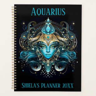 Mystical Aquarius Zodiac Artwork  Planner