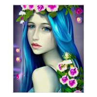 Mystical Art | Beautiful Blue Fairy  Poster