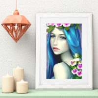 Mystical Art | Beautiful Blue Fairy  Poster