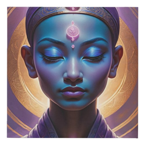 Mystical Aura Zen Portrait  Faux Canvas Print