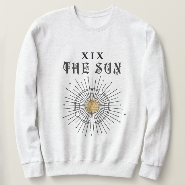Mystical B Fortune Tarot The Sun Halloween Gothic Sweatshirt (Design Front)