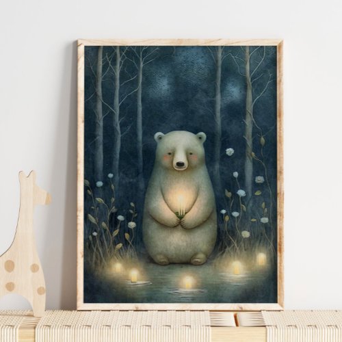Mystical Bear Garden Print  Bear Print