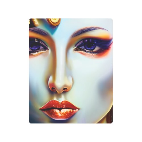 Mystical Beauty Golden Queen Metal Print