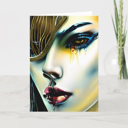 Mystical Beauty Golden Vampire Goddess   Card