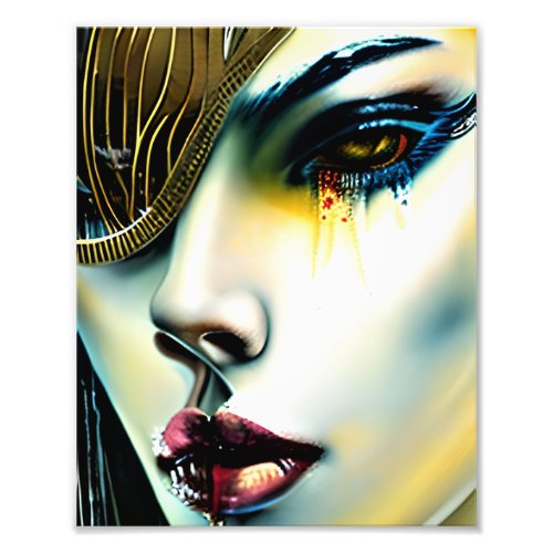 Mystical Beauty Golden Vampire Goddess   Photo Print