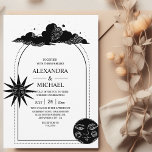 Mystical Black and white Celestial Stars Wedding   Invitation<br><div class="desc">Your next party or event is important, so let us help you find the perfect wedding invitations and leave you with more time to plan for the big occasion. Choose our Mystical Black and white Celestial Stars Wedding design. If you want to change the font style, color or text placement,...</div>