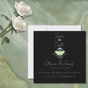 Mystical Black Boho Luna Moth Moon Phases Save The Date