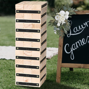 Mystical Black Boho Luna Moth Moon Phases Wedding Topple Tower