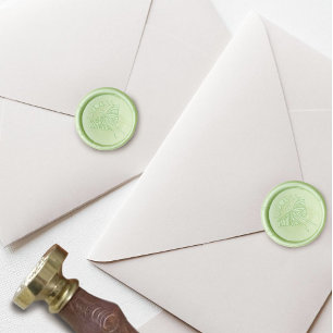 Mystical Black Boho Luna Moth Moon Phases Wedding Wax Seal Stamp