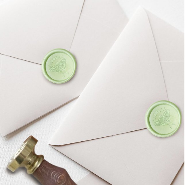 Mystical Black Boho Luna Moth Moon Phases Wedding Wax Seal Stamp (Creator Uploaded)