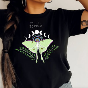 Mystical Black Boho Luna Moth Moon Stagette T-Shirt