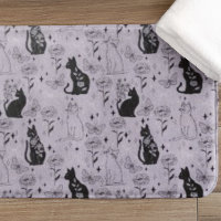 Mystical Black Cat and Butterfly Pattern | Witchy