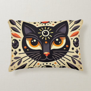 Mystical Black Cat Celestial Glow 🐱 Accent Pillow